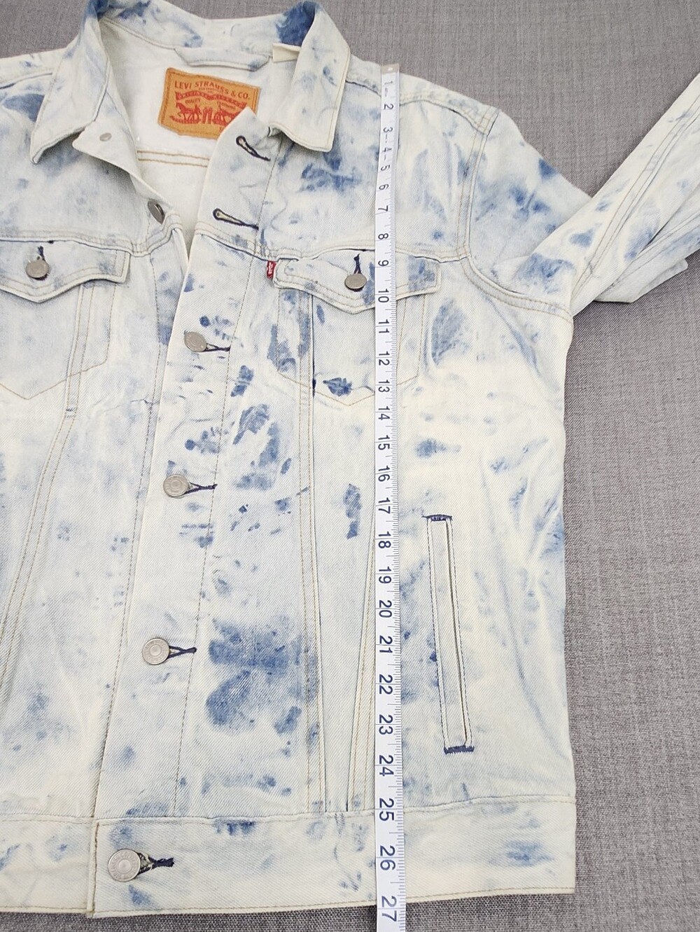 Levis Acid Wash Button Down 100% Cotton Denim Jean Jacket. Large - Picture 8 of 8